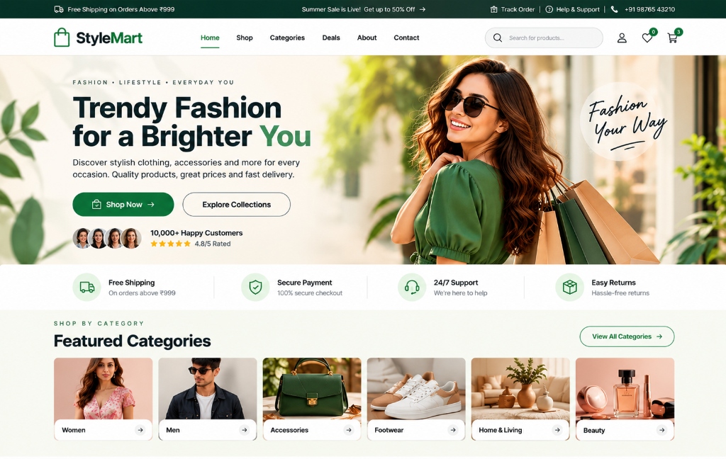 Custom website layout